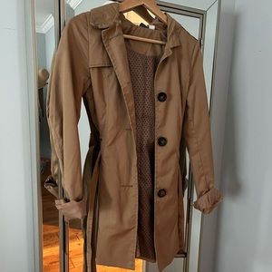 Tan trench coat